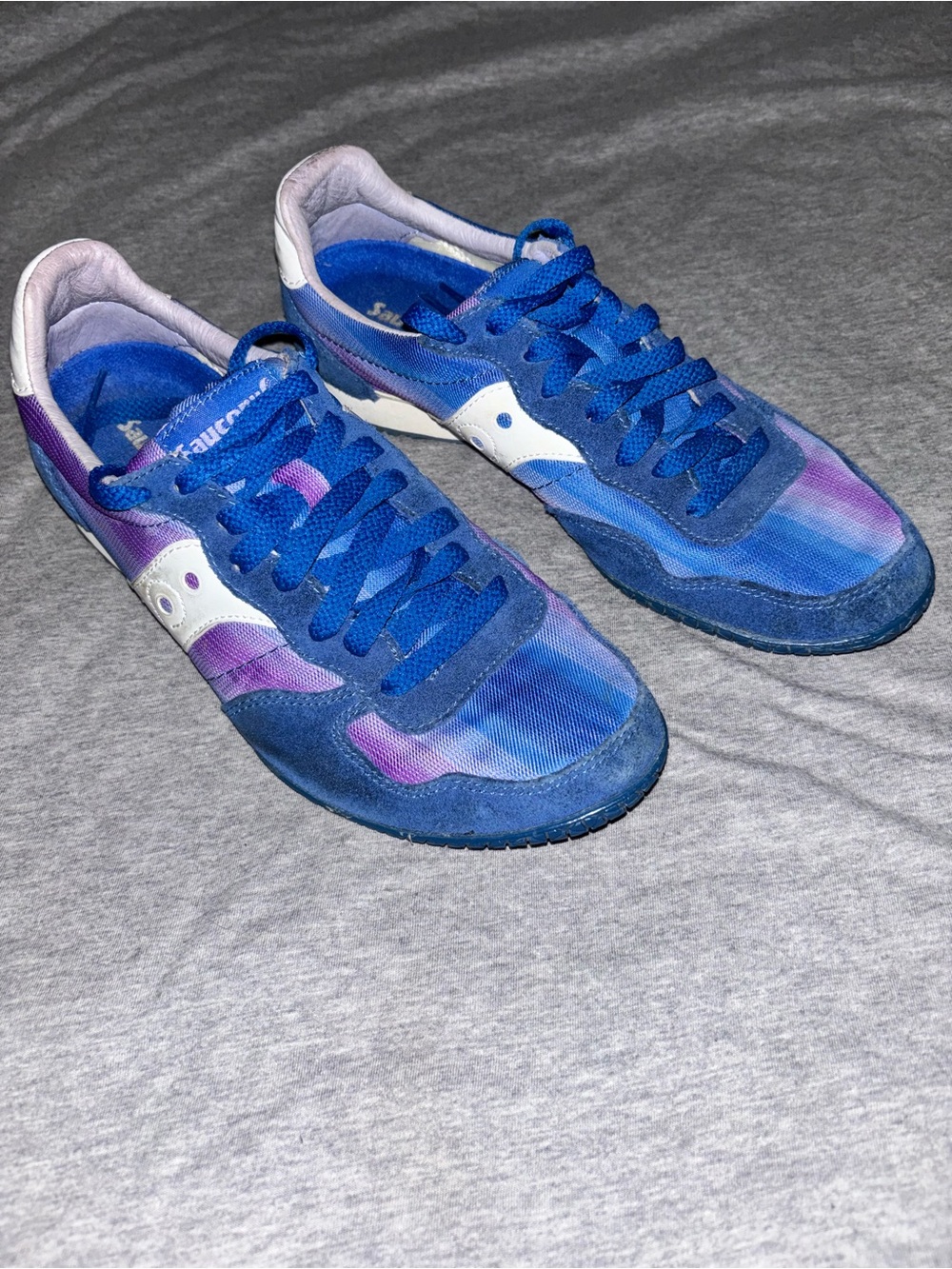 Saucony Blue and Purple Women's Retro Bullet Athletic Sneakers